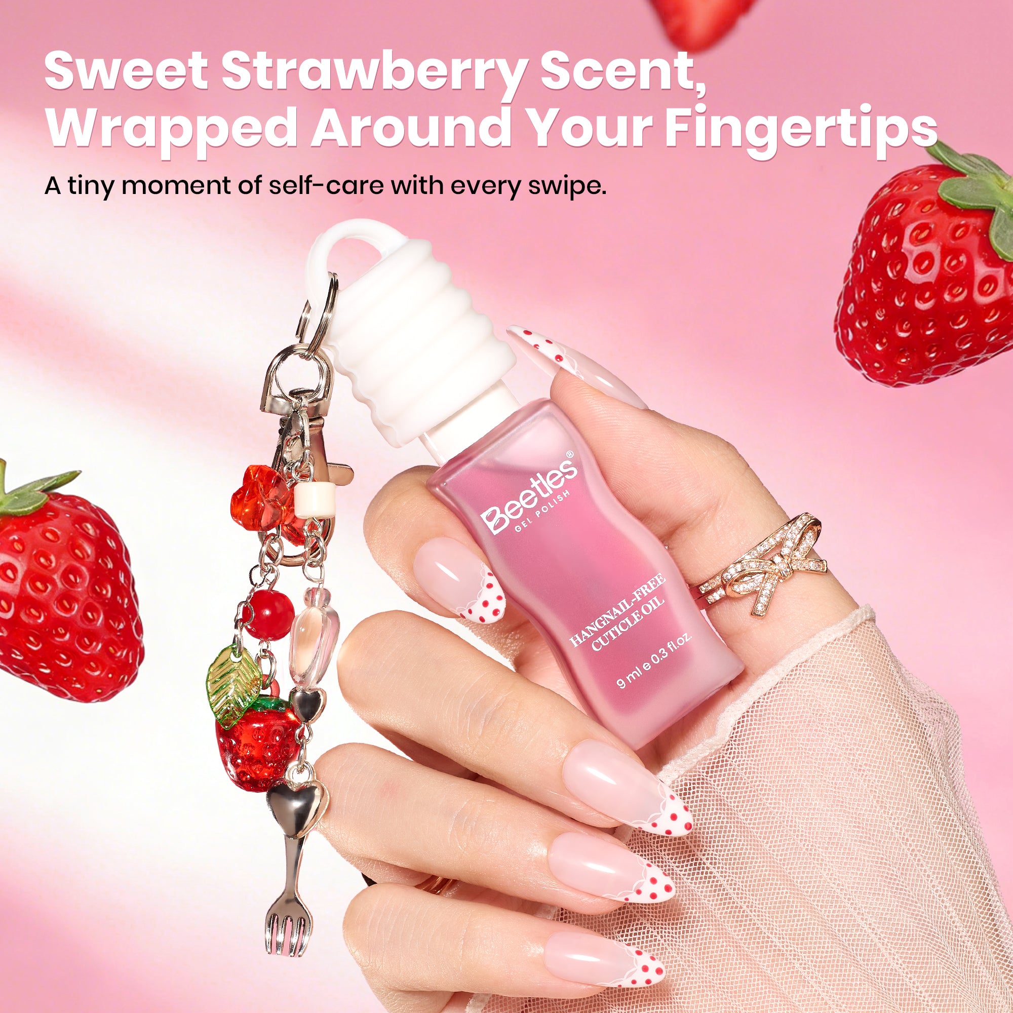 Beetles Stay Shining Hangnail-Free Cuticle Oil Strawberry Scent 9ml