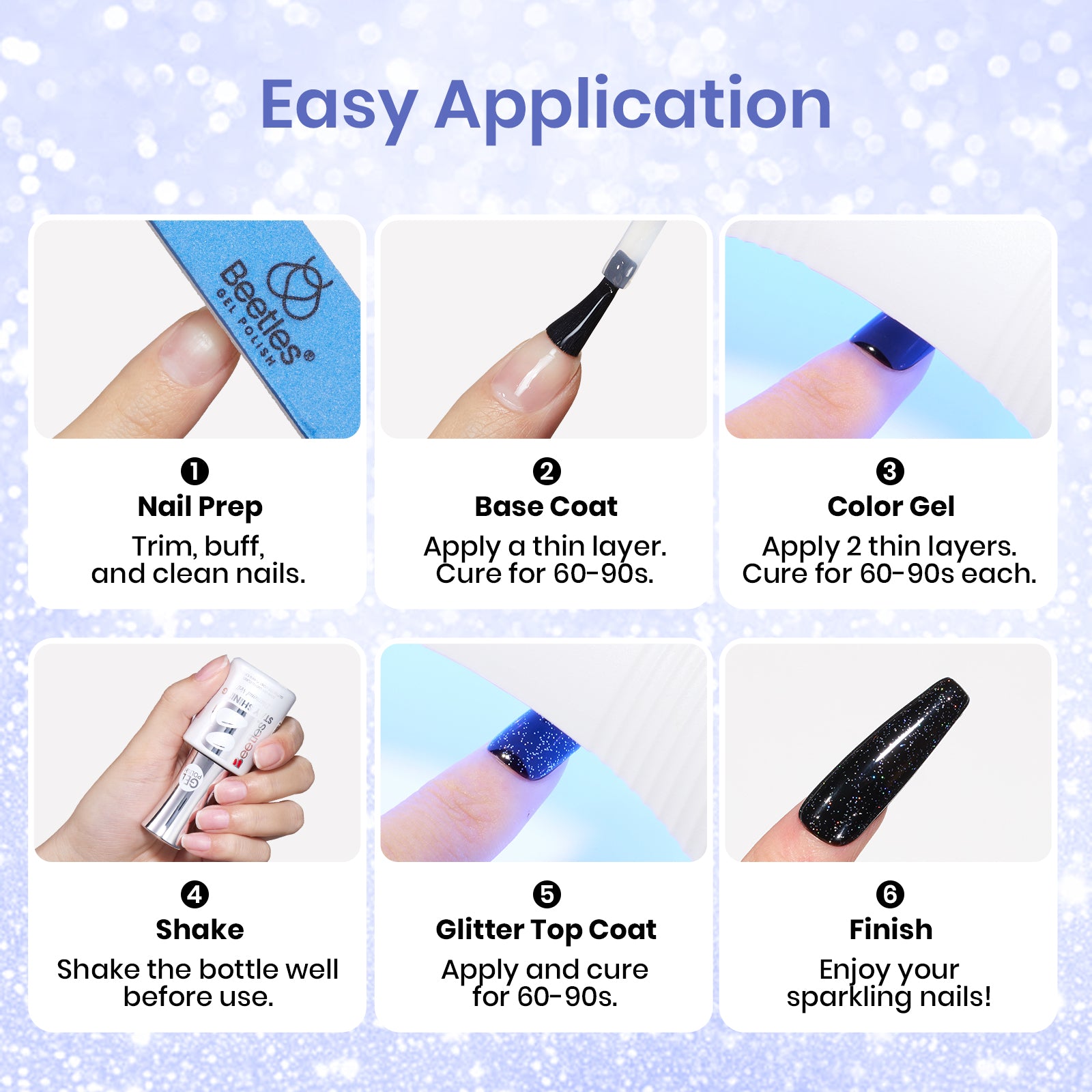 Beetles Stay Shining Diamond Veil Glitter Top Coat HEMA Free & TPO Free 15ml