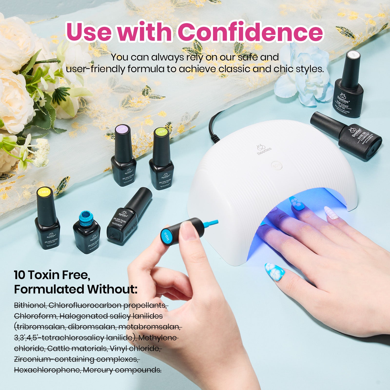 Blooming Dye - 25 Gel Colors Set With Blooming Gel Summer Neon Rainbow Nails