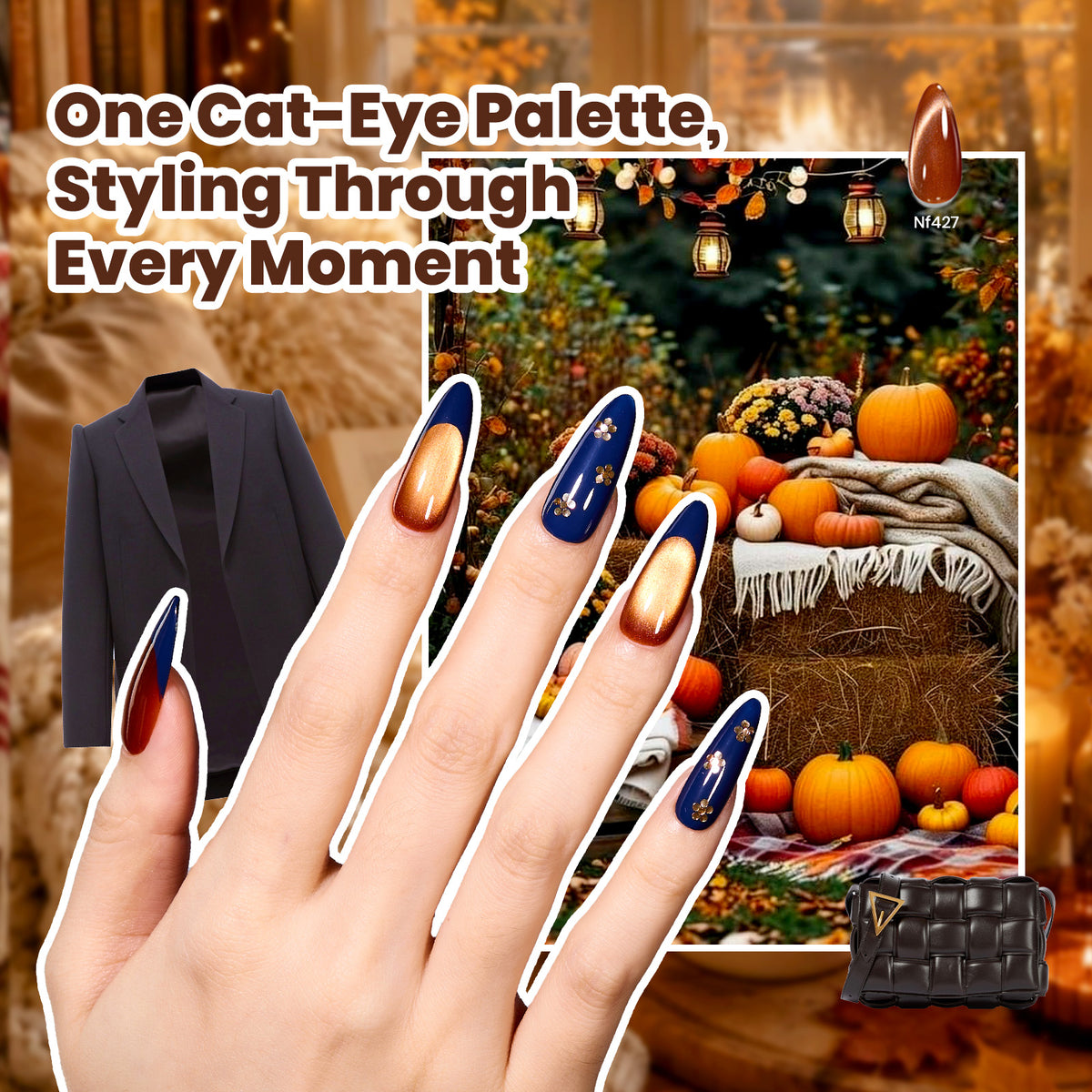 Beetles Pastoral Whisper 20 Colors Cat Eye Gel Magnetic Fall Gel Polish Kit Halloween Nails