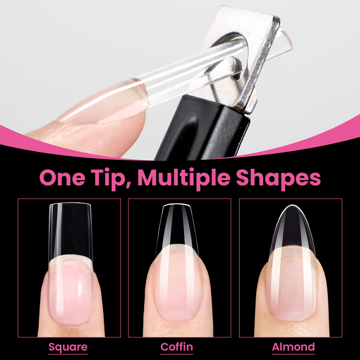 Beetles Pro Tipex Instant Apex Nail Tips, XXL Square 512pcs 16 Sizes for DIY Salon-look Extensions