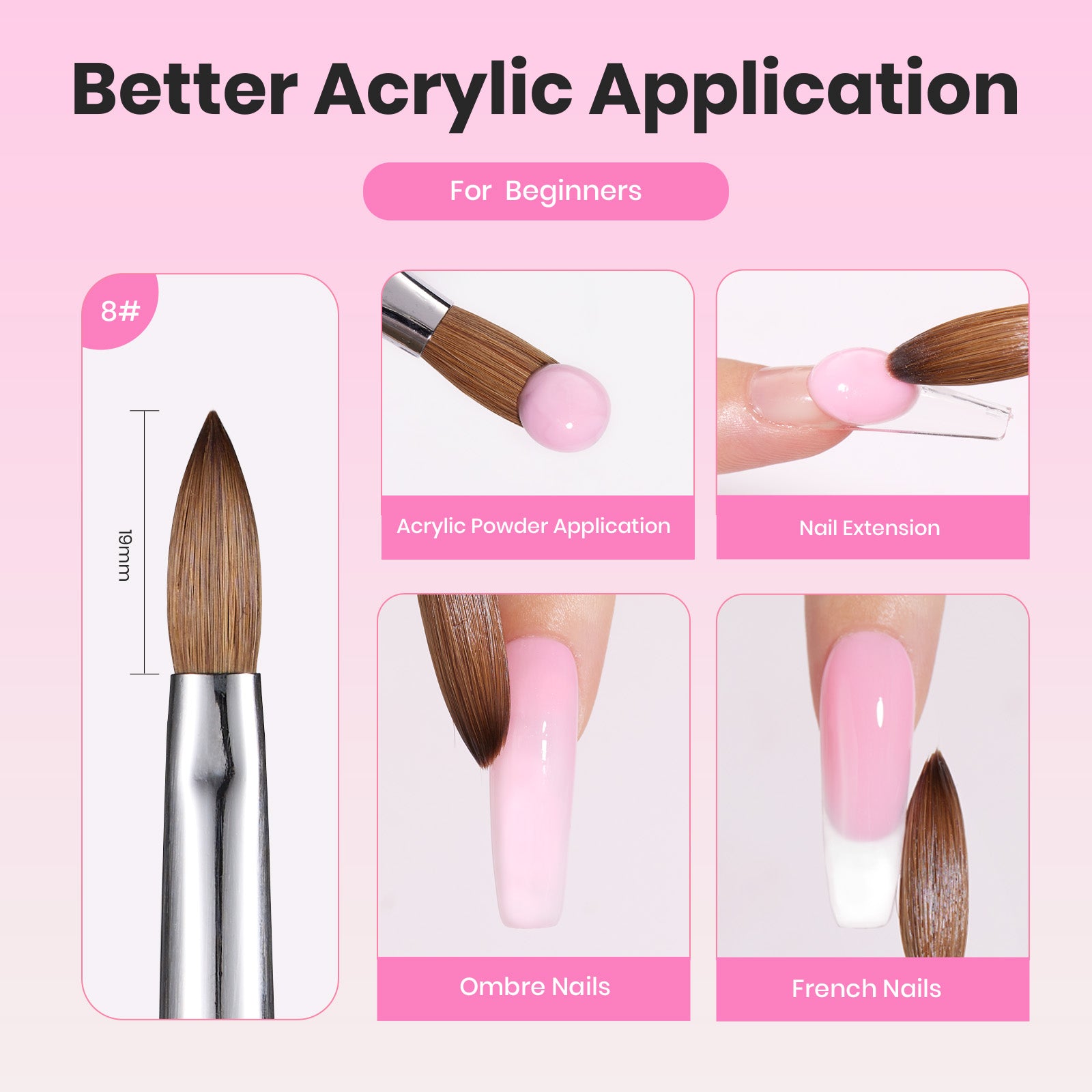 Beetles Pro Beginners Acrylic Nail Brush