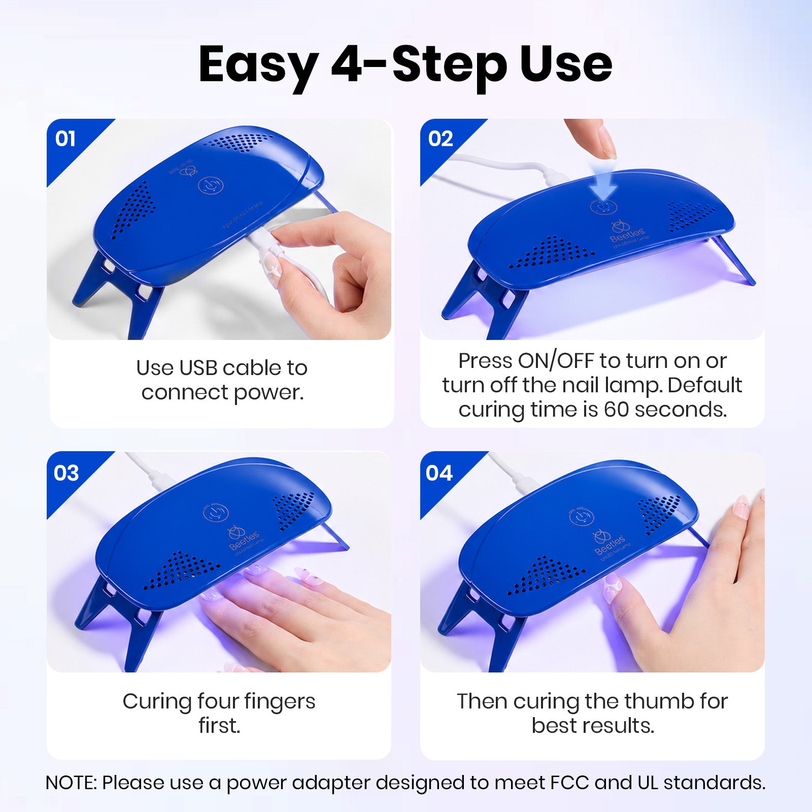 Beetles Mini UV LED Nail Lamp - Blue Nail Light Fast Drying Curing Lamp