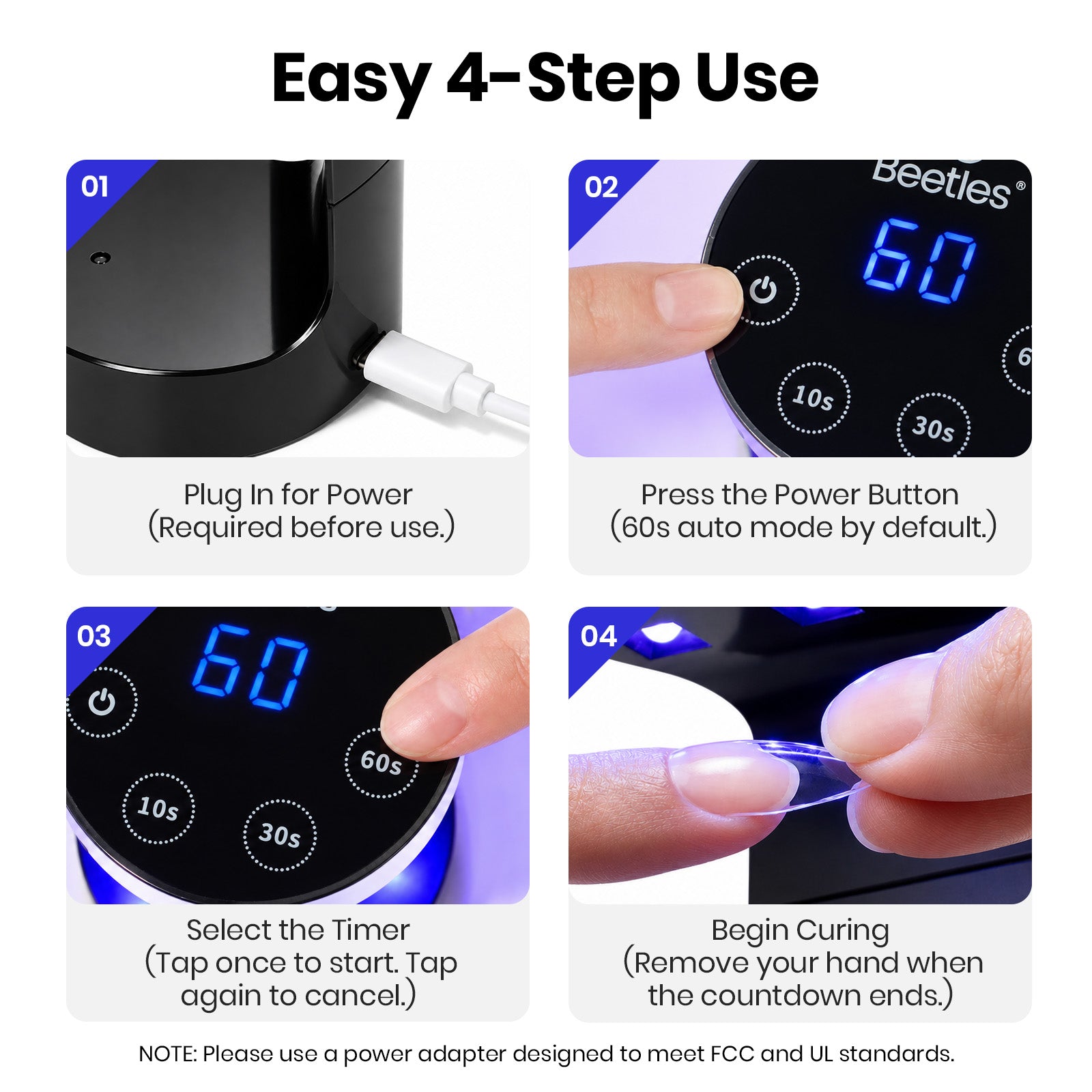 Beetles Mini UV LED Nail Lamp - Flash Curing Gel Nail Light with Smart Sensor