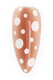Use a white liner art gel (included in the set) to paint a fawn-spotted pattern; cure under the nail lamp for 30–60 seconds.