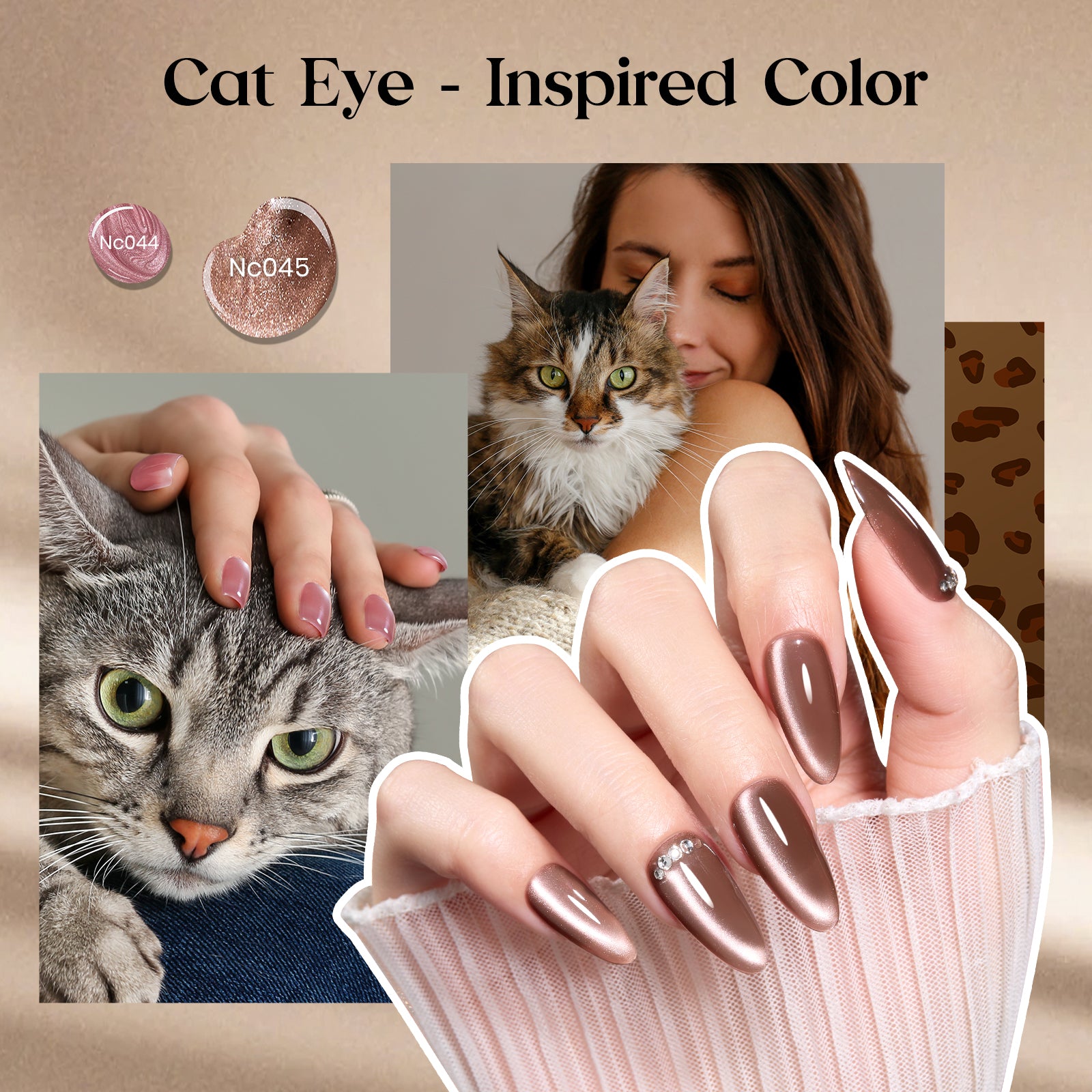 Beetles Cat Eye Glint Gel Nail Polish BOX - 15ML 10 Colors Magnetic Gel Polish Kit