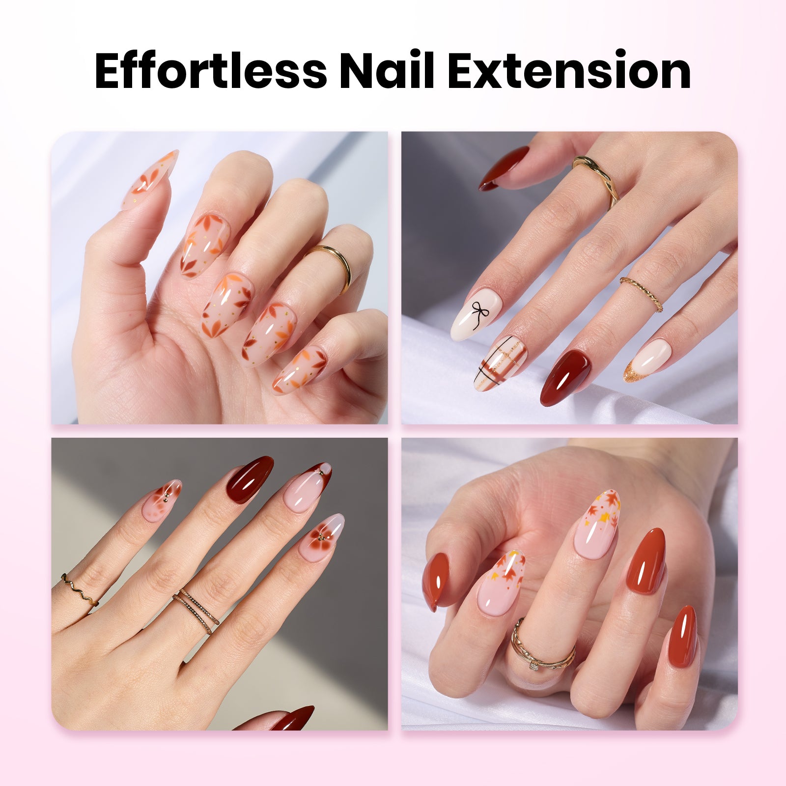Beetles Stay Shinning Tipex Lite Instant Apex Nail Tips, Medium Almond, 256pcs 16 Sizes for DIY Salon-look Extensions