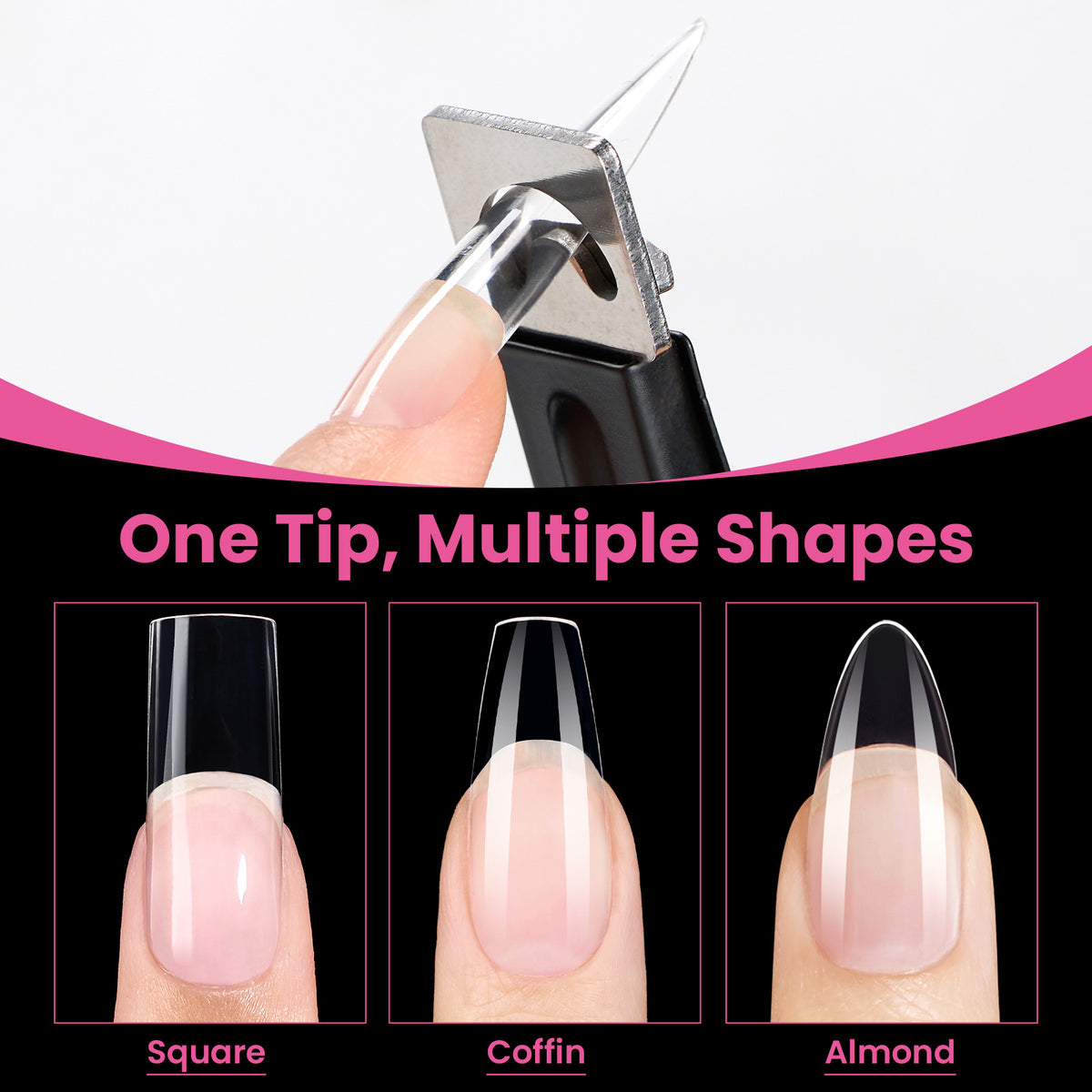Beetles Pro Tipex Instant Apex Nail Tips, XXL Stiletto, 512pcs 16 Sizes for DIY Salon-look Extensions