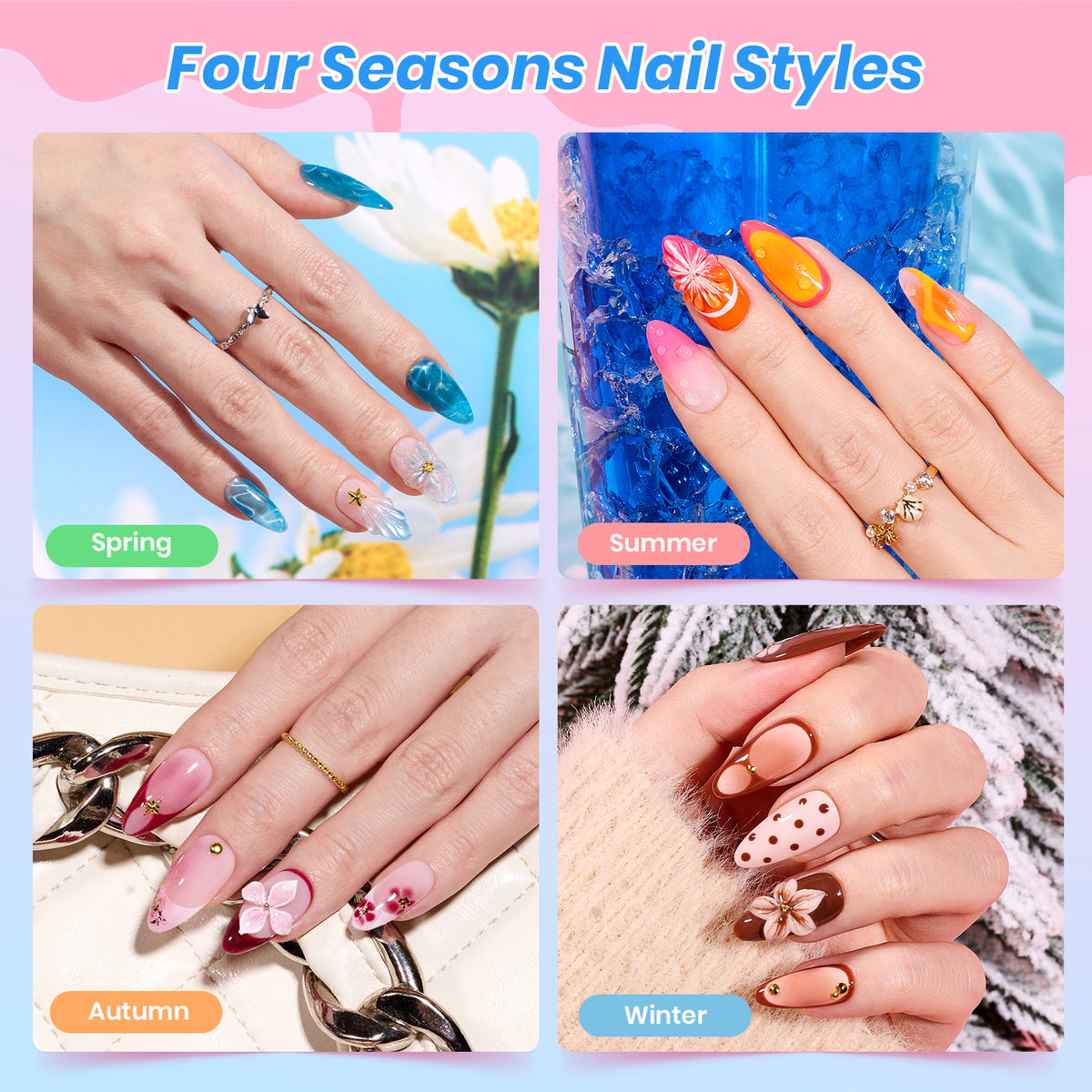 (Ideal Gift) Beetles DEAL BOX Seasonless Palette Gel Nail Starter Kit 35 Colors 90PCS HEMA-Free & TPO-Free All-in-One Mani Kit