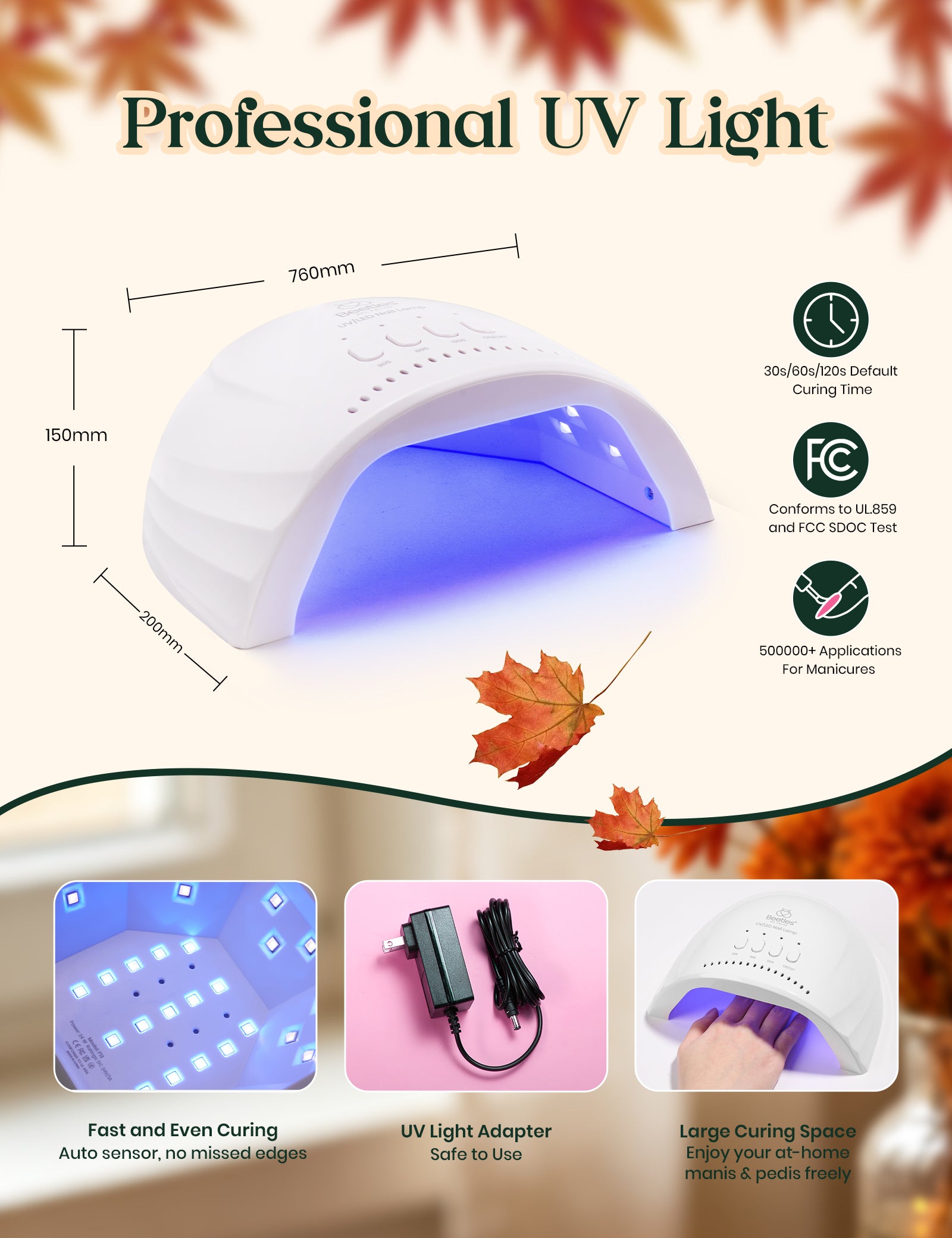 Beetles Gel Nail Starter Kit Harvest Grove 35 Colors Gel Fall Nails HEMA Free & TPO Free All-in-One Mani Kit