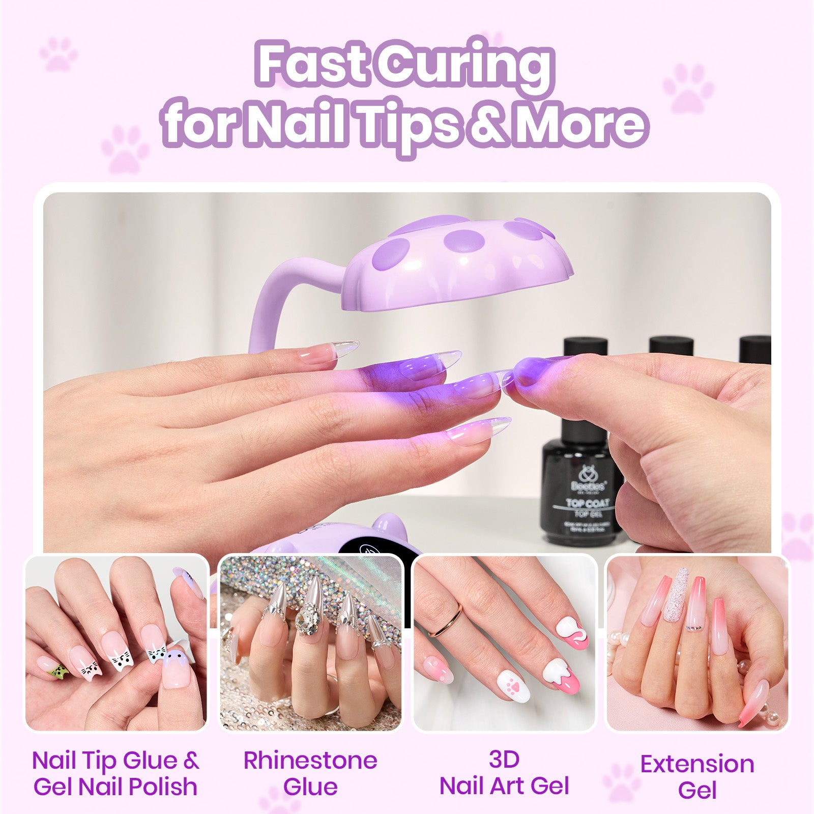 Beetles Stay Shining Meowgic GrapePurr Nail Lamp