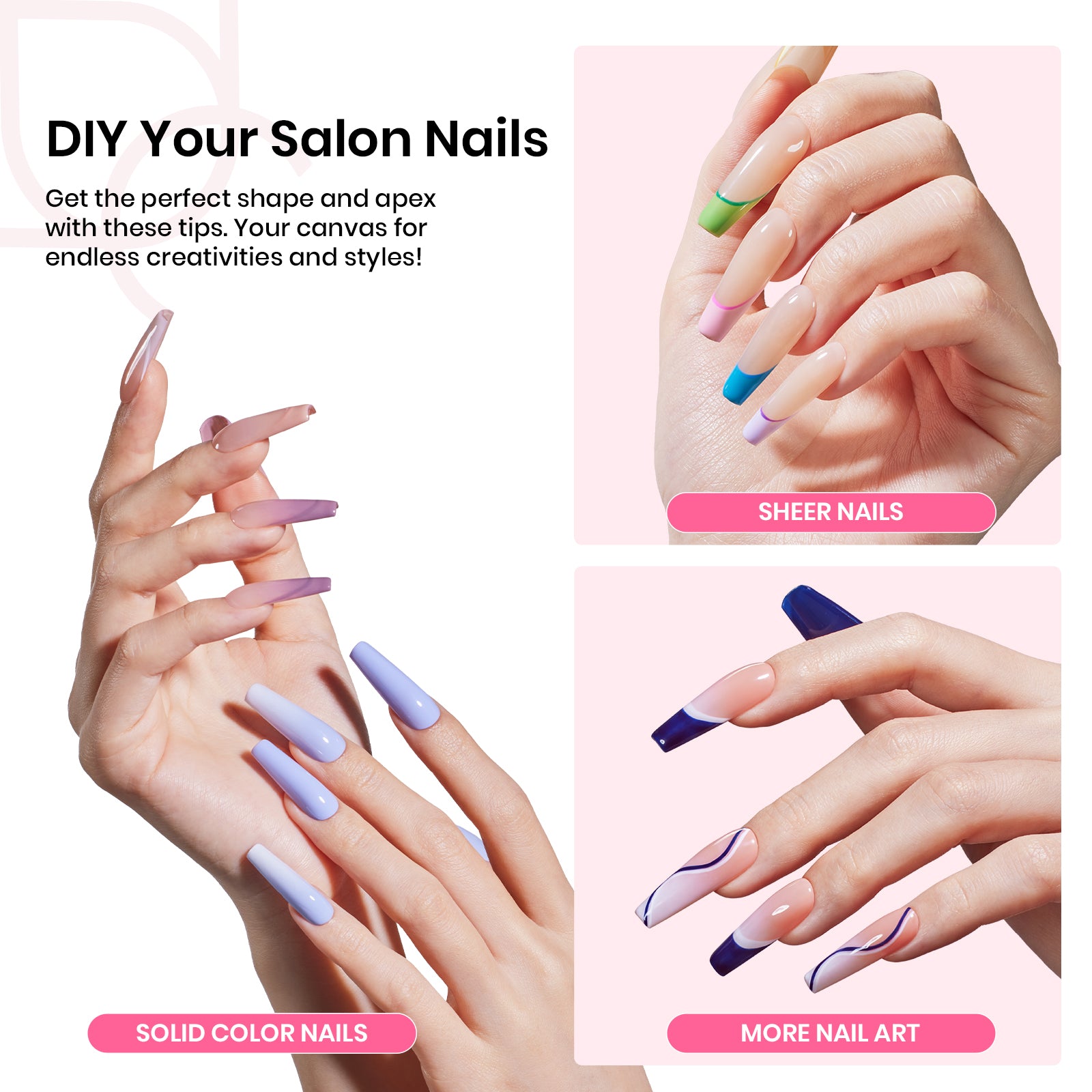 beetles pre-etched & pre-sculpted strong acrylic nail tips