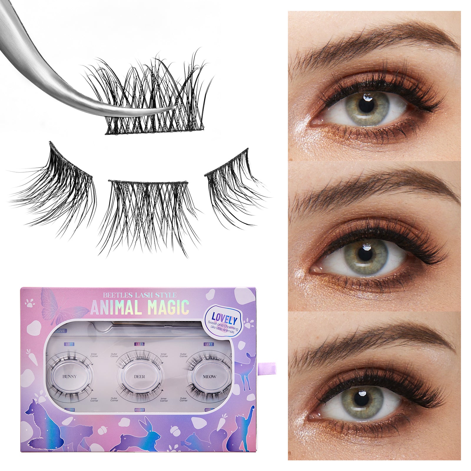 False Eyelash Clusters Kit| Animal Magic 3 Styles 6ct