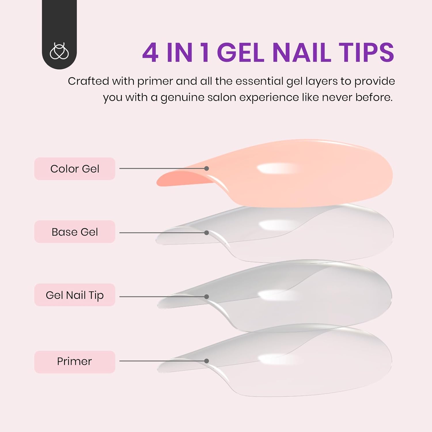 Medium Coffin Pre-French Tip Press on Nails in 150PCS 15 Sizes#006