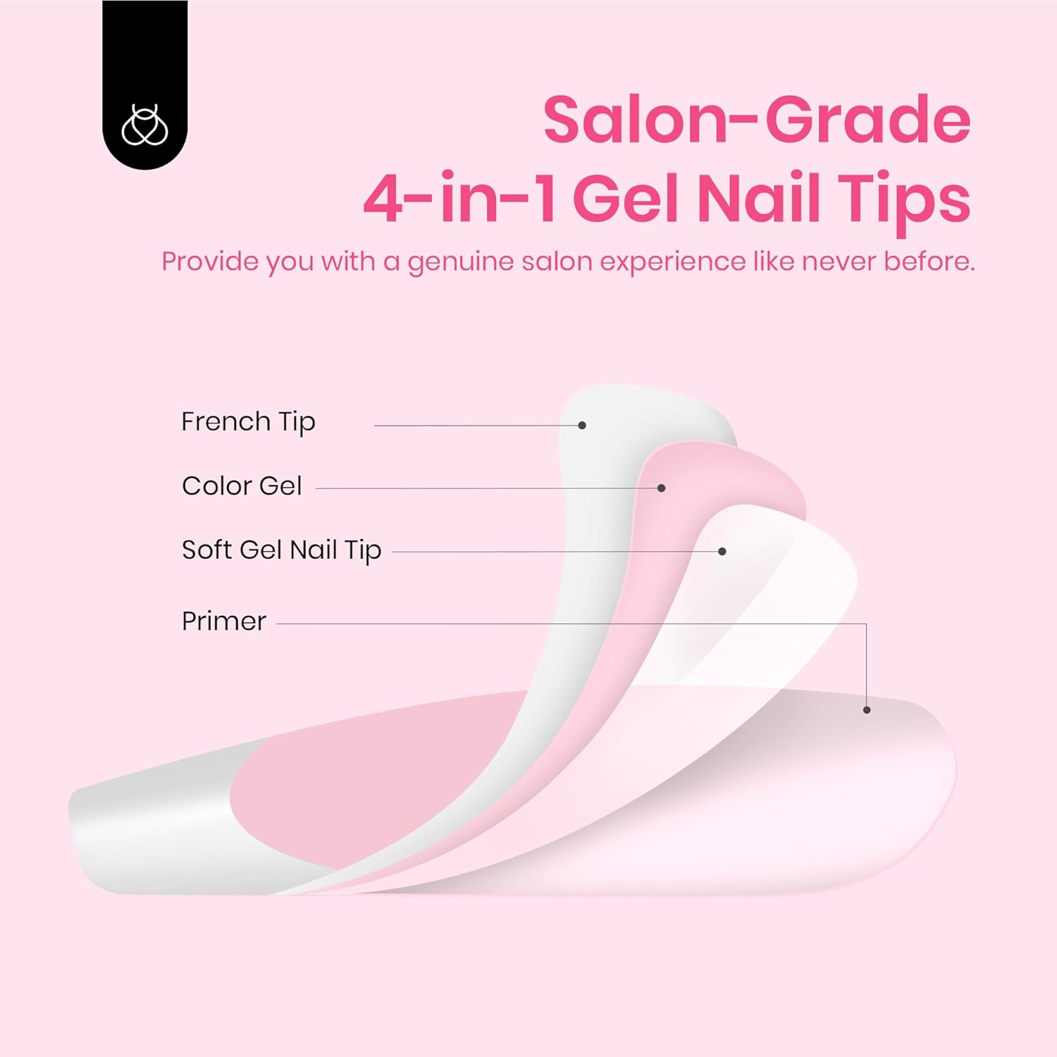 Beetles French Tips Press on Nails,224 pcs Short Almond Beetles Gel X Nail Tips,16 Size Extra Short Press on Nails Fake Nails DIY Salon for Women