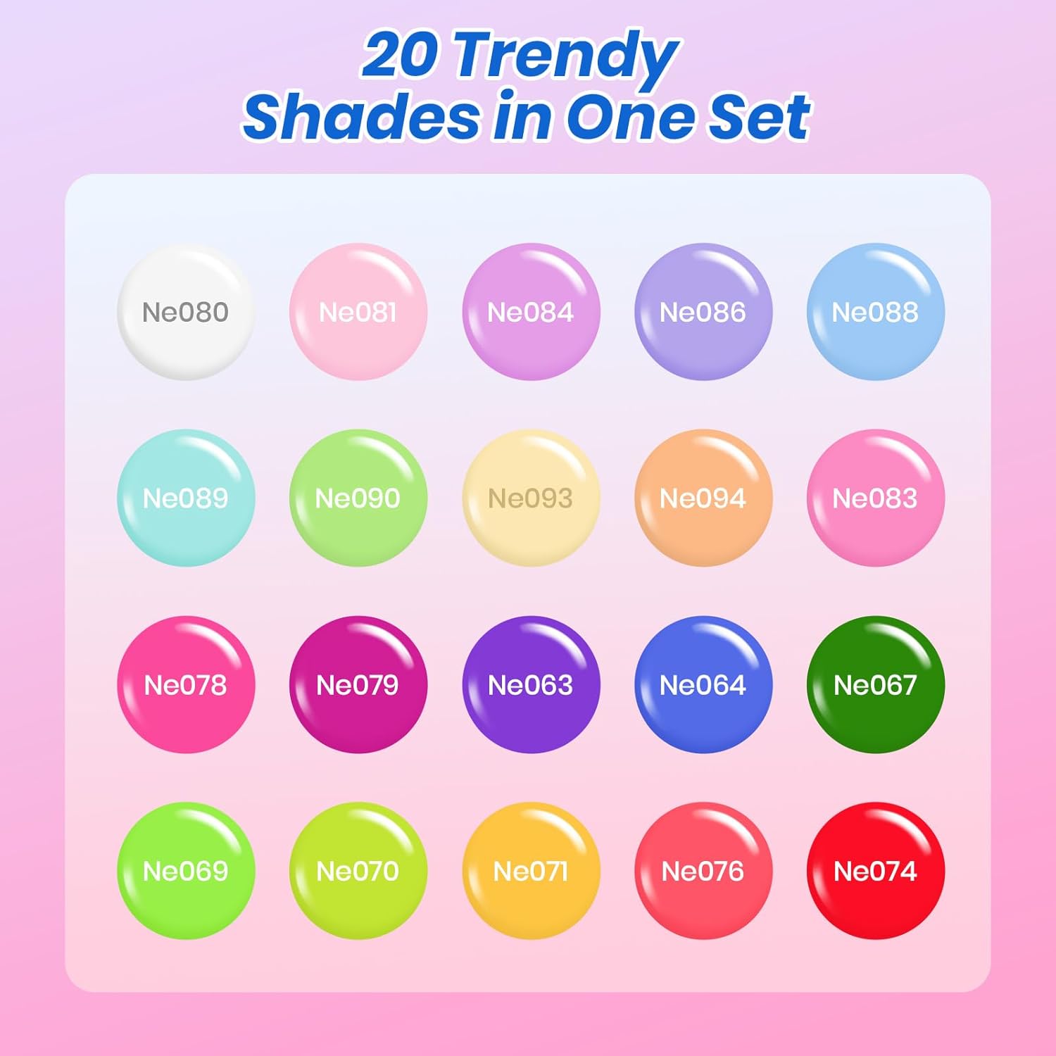 Beetles Deal Box Rainbow Core 20 Colors Gel Polish Set Spring Gel Nail Polish Set