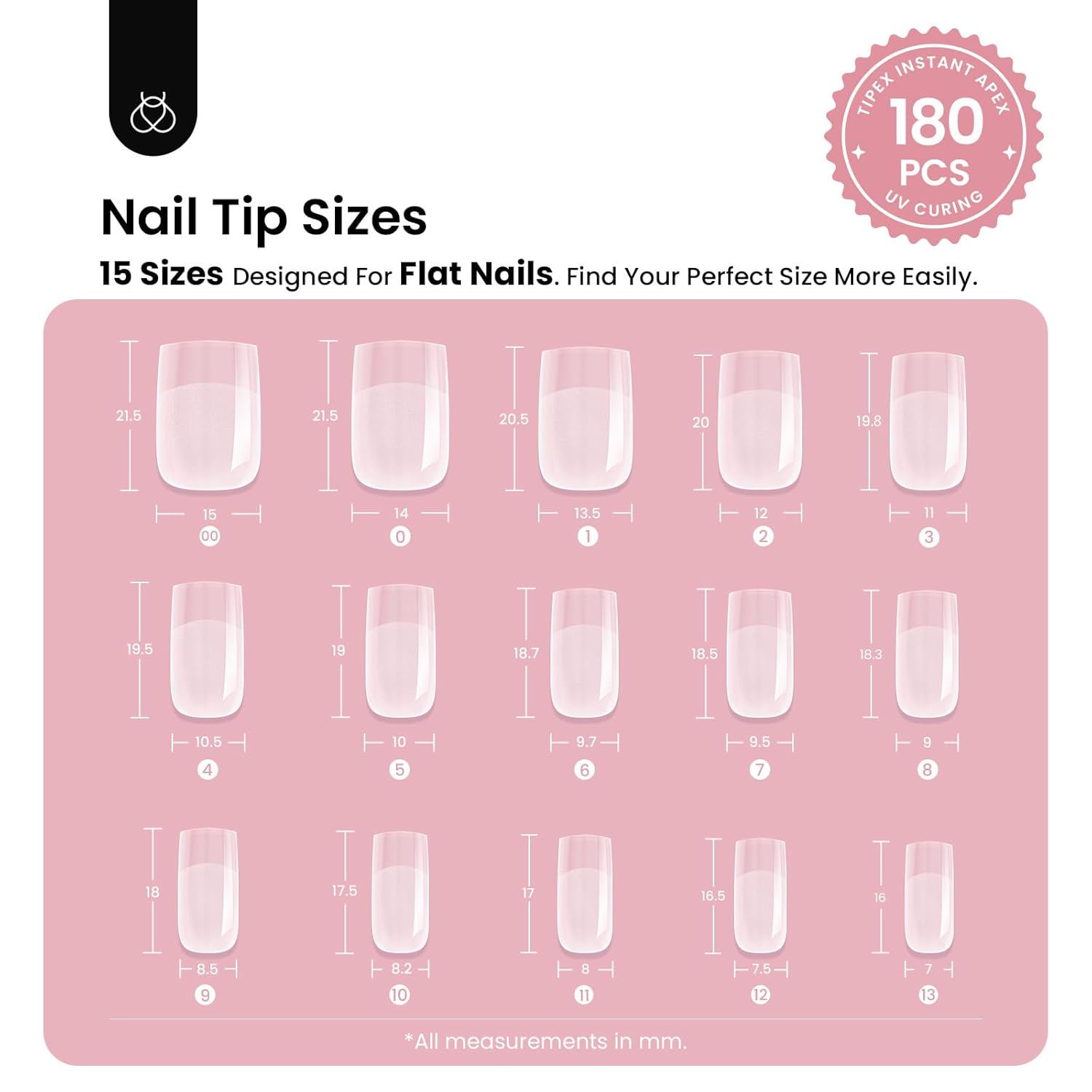 Beetles Short Coffin Tipex Nail Tips|180pcs