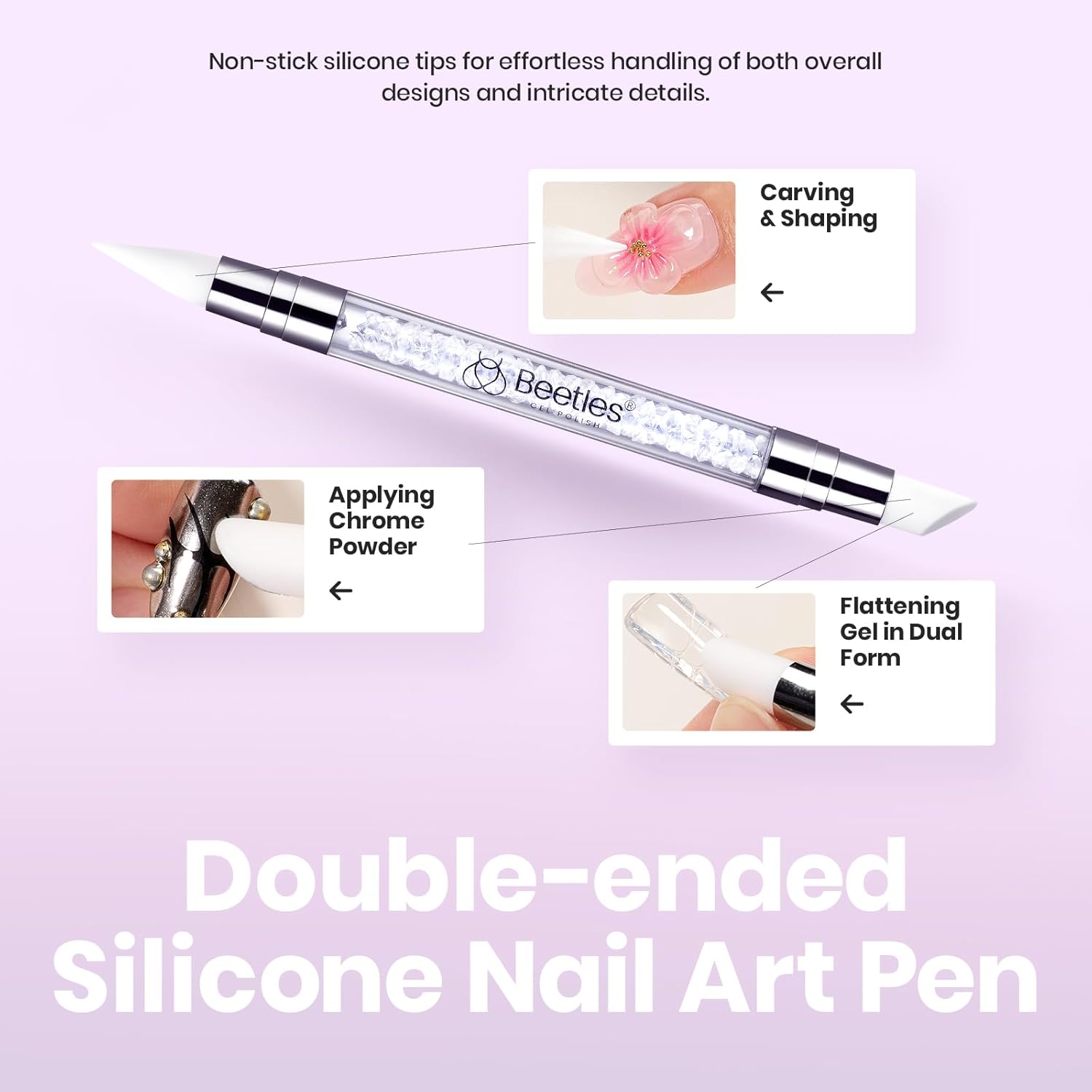 Clear Hard Gel 30g with Chrome Nail Powder Brush Sculpting Gel
