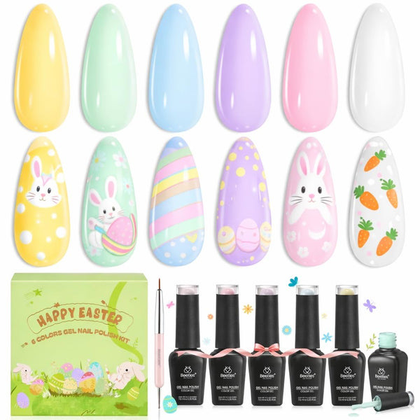 Easter Pastel Polka Dot - Spring Nails 6 Colors Set