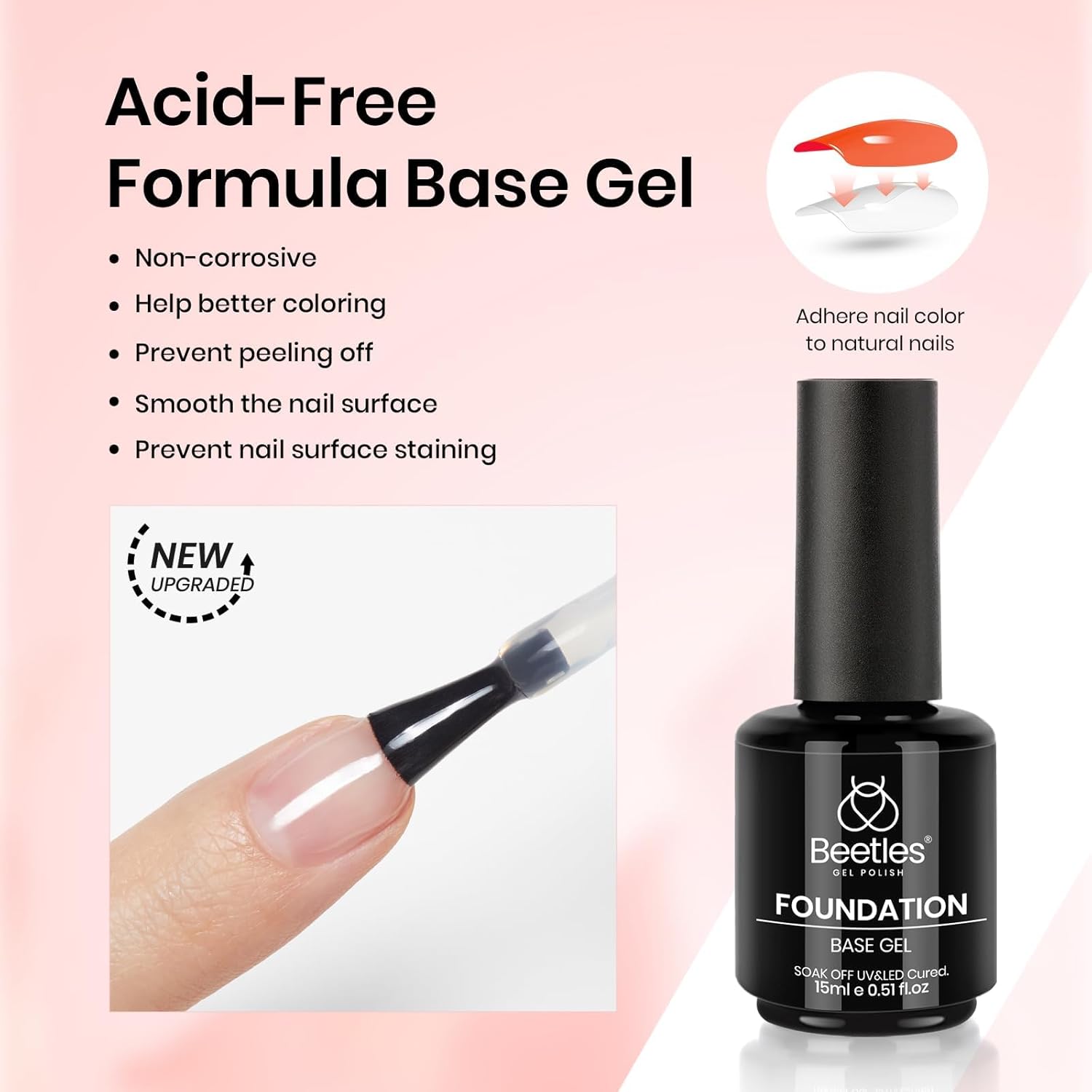 Beetles Nail Protection Trio Set Hema-Free Pink Builder Gel Get Stronger Nails