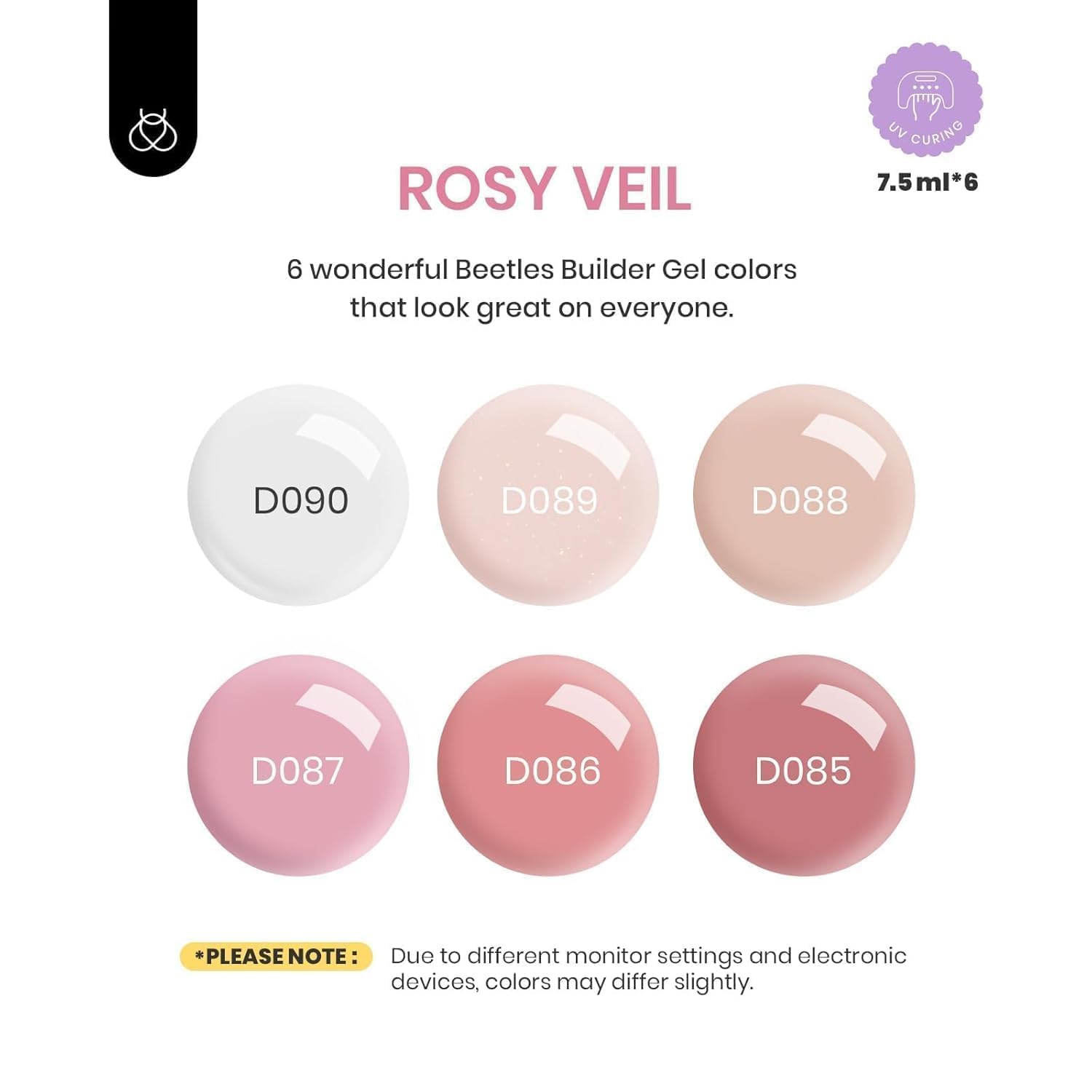 Nude Pink-6 Colors Builder Nail Gel Set