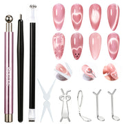 Beetles Cat Eye Magnet Set for Nails 9PCS Nail Art Tool Kit