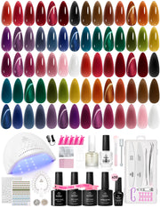Beetles Gel Nail Starter Kit Amber Woodland 35 Colors Gel Fall Nails HEMA Free & TPO Free All-in-One Mani Kit