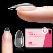 Beetles Pro Tipex Instant Apex Nail Tips, Short Oval 512pcs, Thicker Strong Acrylic Tips for DIY Salon-look Extensions
