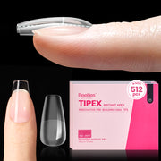 Beetles Pro Tipex Instant Apex Nail Tips, Short Coffin 512pcs, Thicker Strong Acrylic Tips for DIY Salon-look Extensions