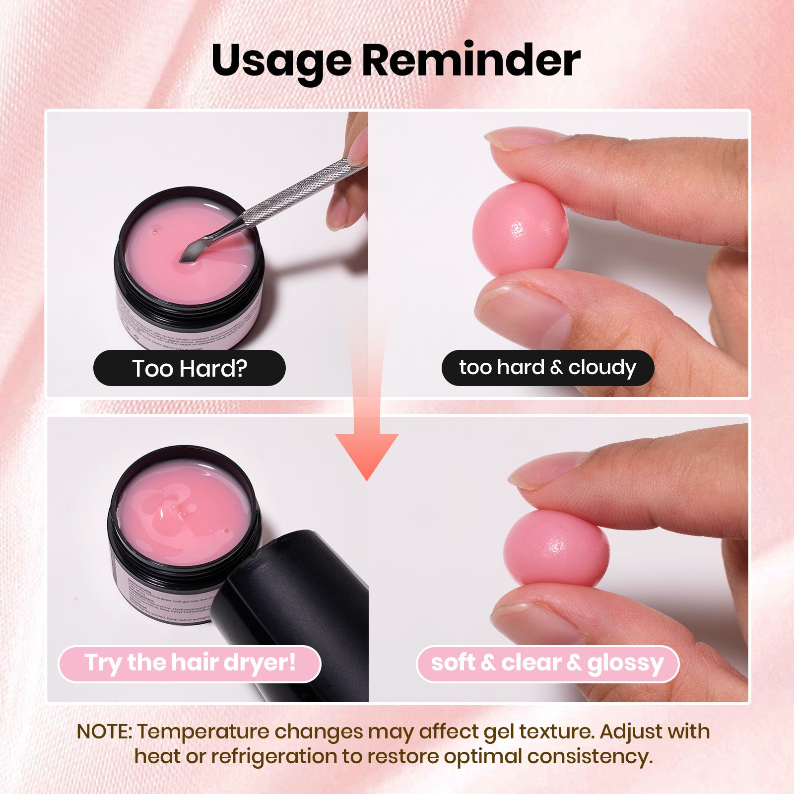 Beetles 3D Gel Nail Art-Ballet Whisper Pink Solid Builder Nail Gel Non-Sticky Sculpting with Dual-Ended Sculpture Pen & Stiletto Dual From, Beginner Friendly DIY at Home,UV LED Lamp Needed