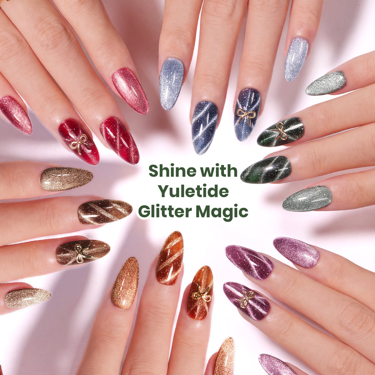 Beetles Christmas Nails - Yuletide Jewels