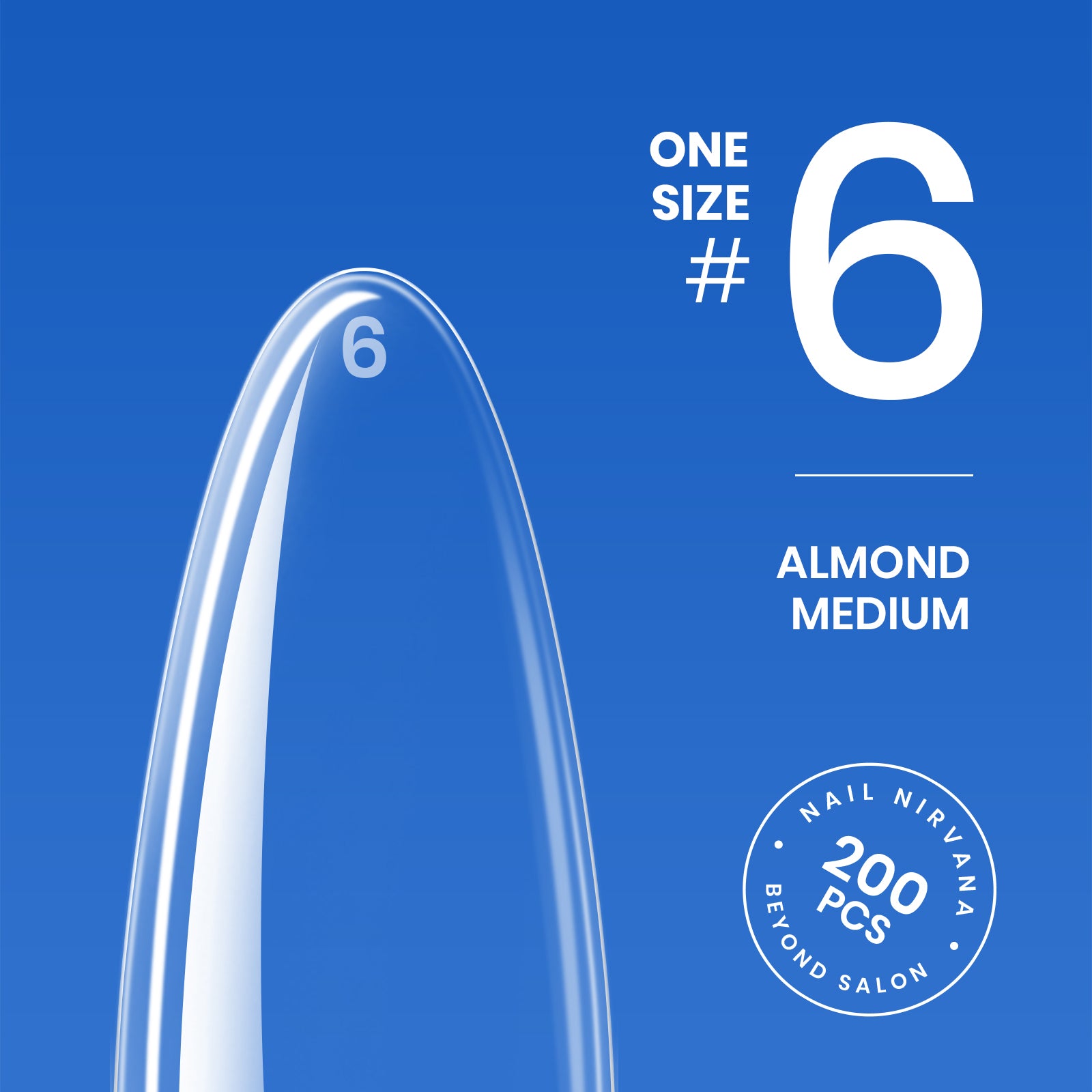 Beetles Gel Tips Refill Pack Medium Almond Shape, 200pcs Number 0 Separate Size Pre-shaped Clear Full Cover False Nails, Easy Nail Extensions Acrylic Nails False Press on Nail Tips