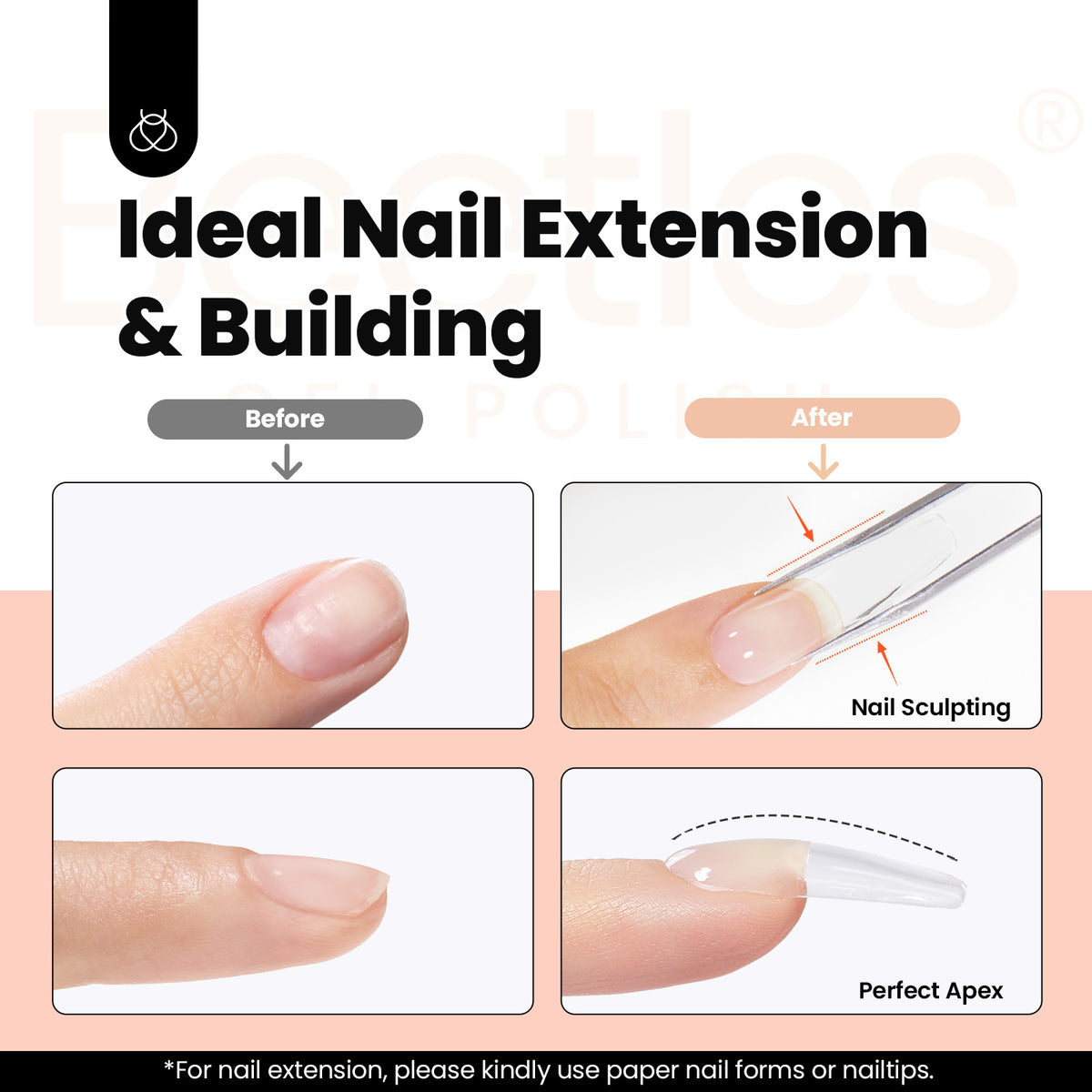 Beetles Hard Gel for Nails HEMA-Free, 1.06 oz 9 in 1 Nude Building Gel for Extension Sculpting & Strengthen, High Hardness Nails for Manicurist Women, UV LED Lamp Cured