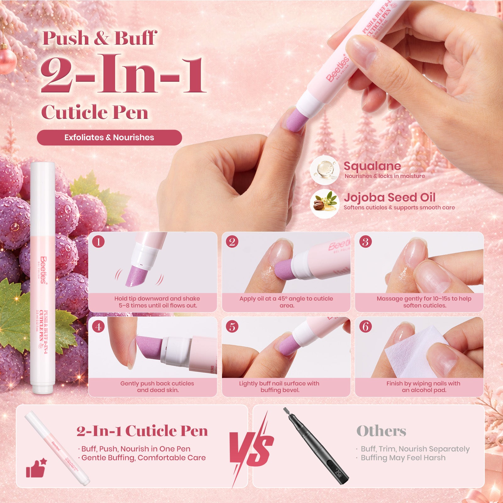 Exclusive Launch | Beetles Christmas Miracle Express 8 Colors 58PCS HEMA Free TPO Free 2026 Advent Calendar Nail Gift Box