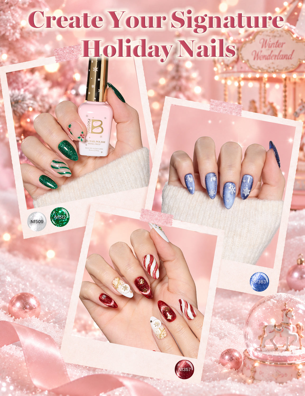 Beetles 2026 Advent Calendar Winter Wonderland 24 Colors Christmas Gift Box HEMA Free TPO Free Gel Polish Kit