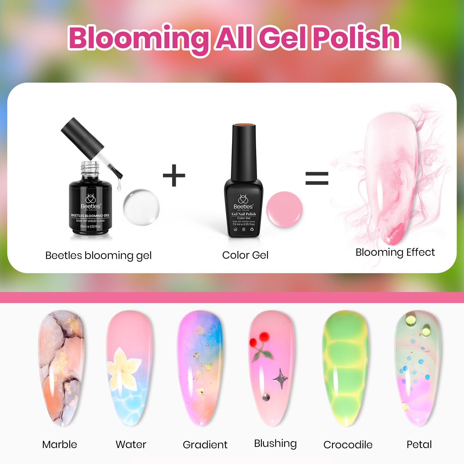 Blooming Dye - 25 Gel Colors Set With Blooming Gel Summer Neon Rainbow Nails