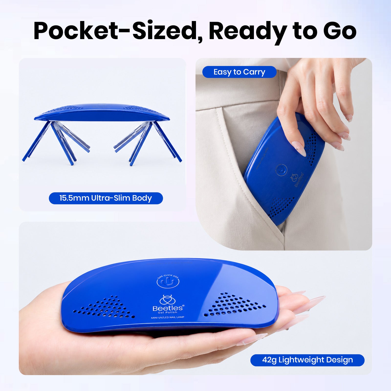 Beetles Mini UV LED Nail Lamp - Blue Nail Light Fast Drying Curing Lamp