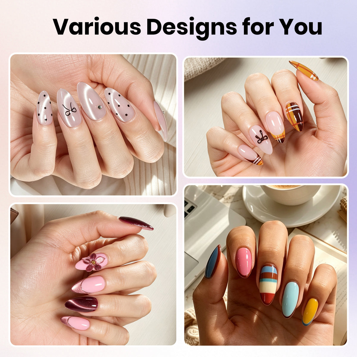 Beetles Gel Nail Polish Kit with U V Light Nail Drill  HEMA-FREE Gel Polish Starter Kit with Nail Tips Base Top Coats Stickers Manicure Tools at Home Gifts for Women Girl