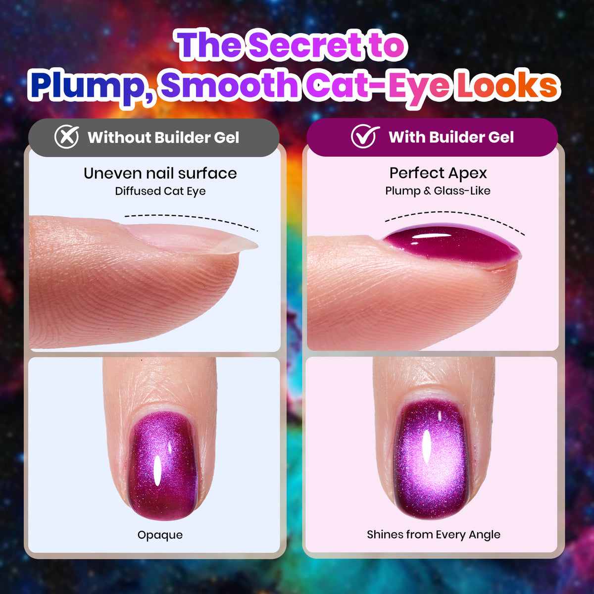 Beetles Stellar Drift Halloween Nails 20 Colors Cat Eye Gel Nail Polish Set Hema Free & TPO Free