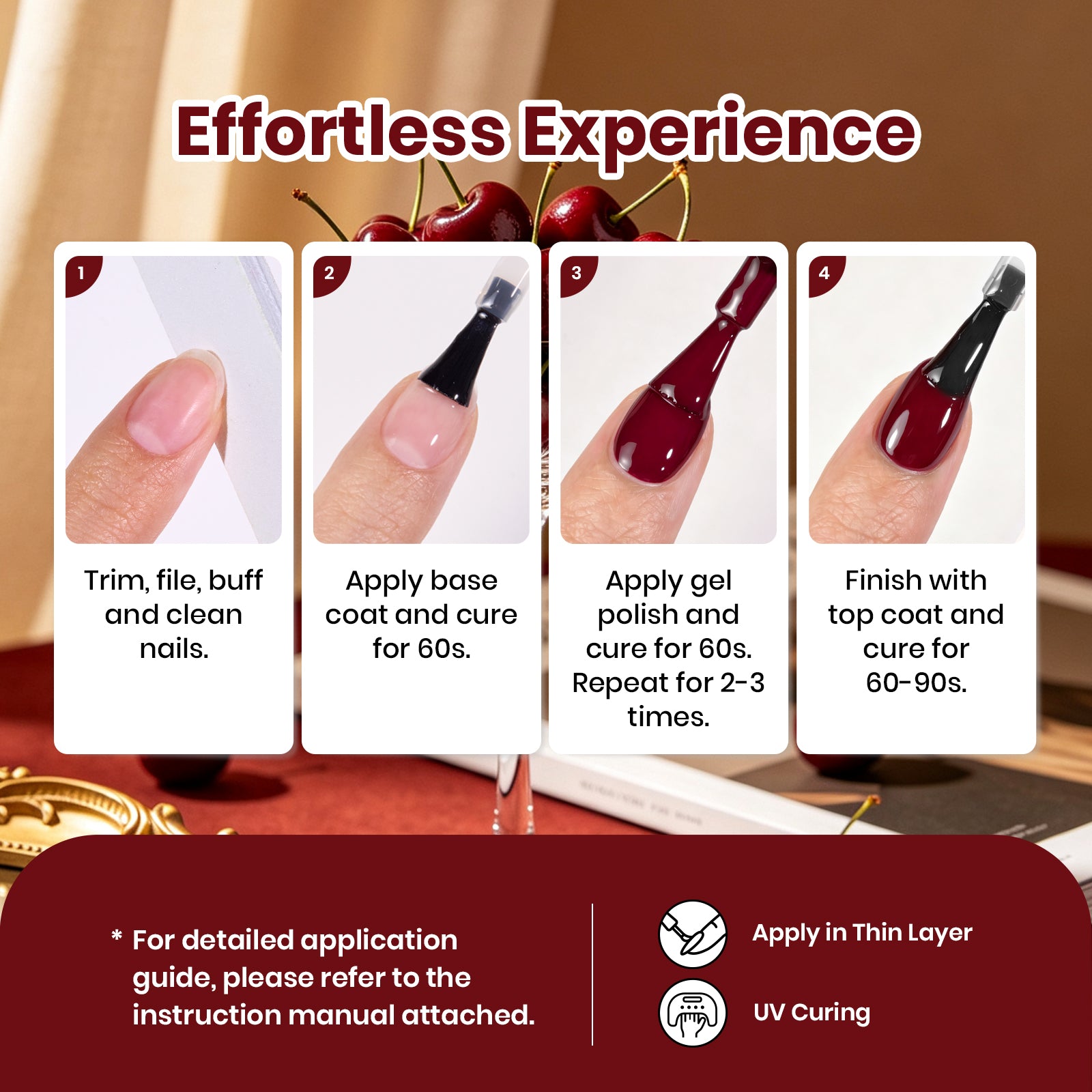 Beetles Fall Nails Season - Ruby Cherry Gel Nail Polish Autumn Halloween Nails 9ML