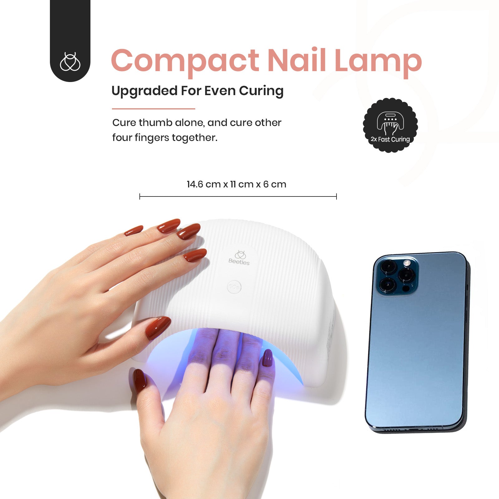 Beetles Stay Shining Uptown Girl HEMA-FREE TPO FREE Gel Nail Kit with UV Light, DIY Salon-Quality at Home