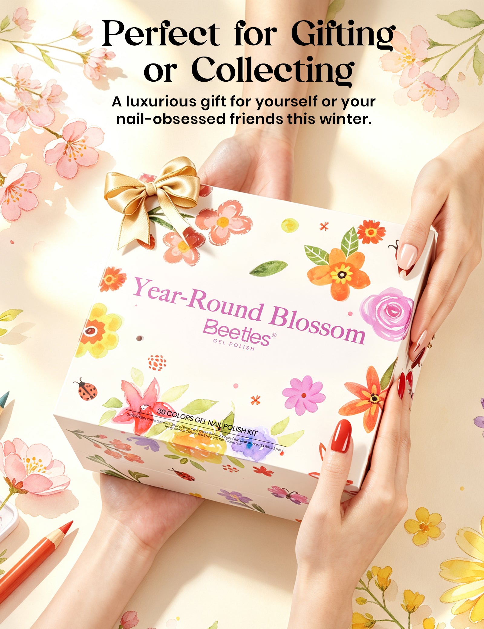 Year-Round Blossom | 30 Trending Colorful Colors HEMA Free & TPO Free Runway Palette 10ml Gel Polish Set