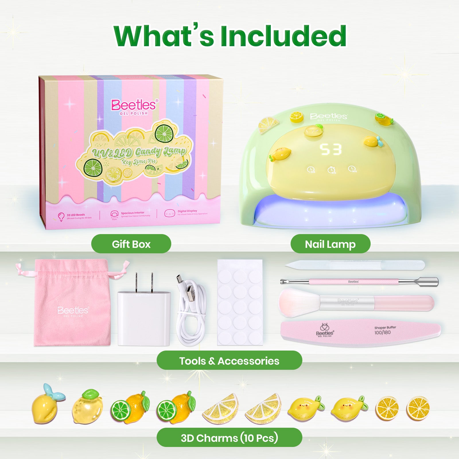 Beetles Candy Green UV Nail Lamp Digital Display 3 Timer Gel Nail Light