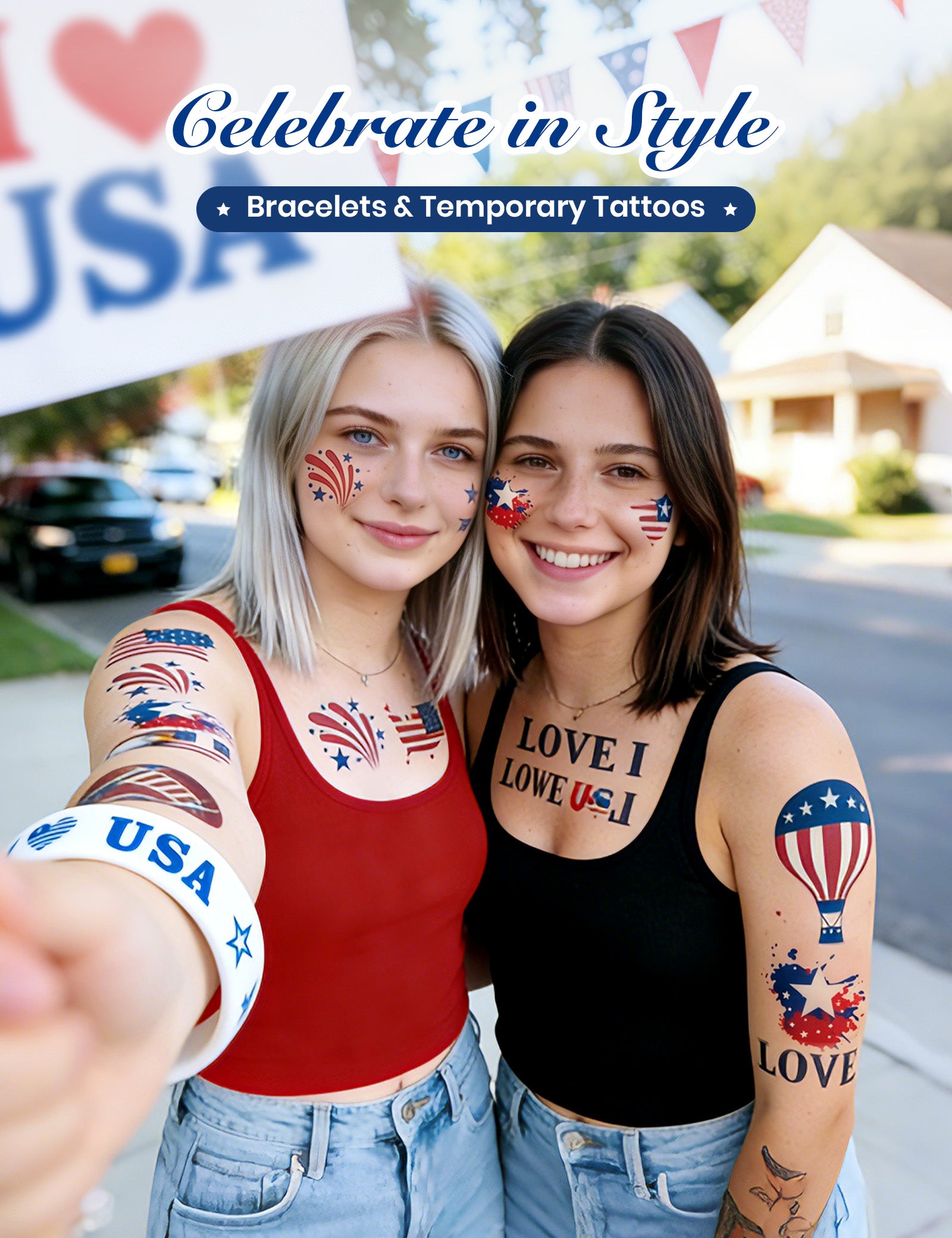 [Mother's Day Gift Box] Beetles Independence Day Gift - Beetles 4th of July Nails Hema-free Gel Kit