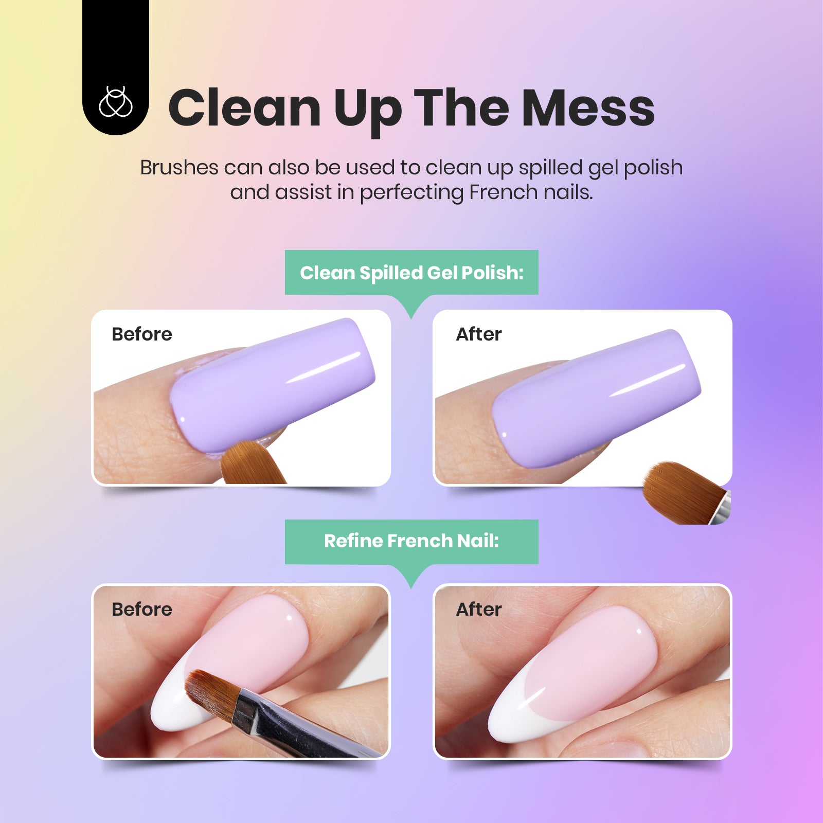 Beetles Pro 6 Pcs Double-Ended Nail Art Brush Set