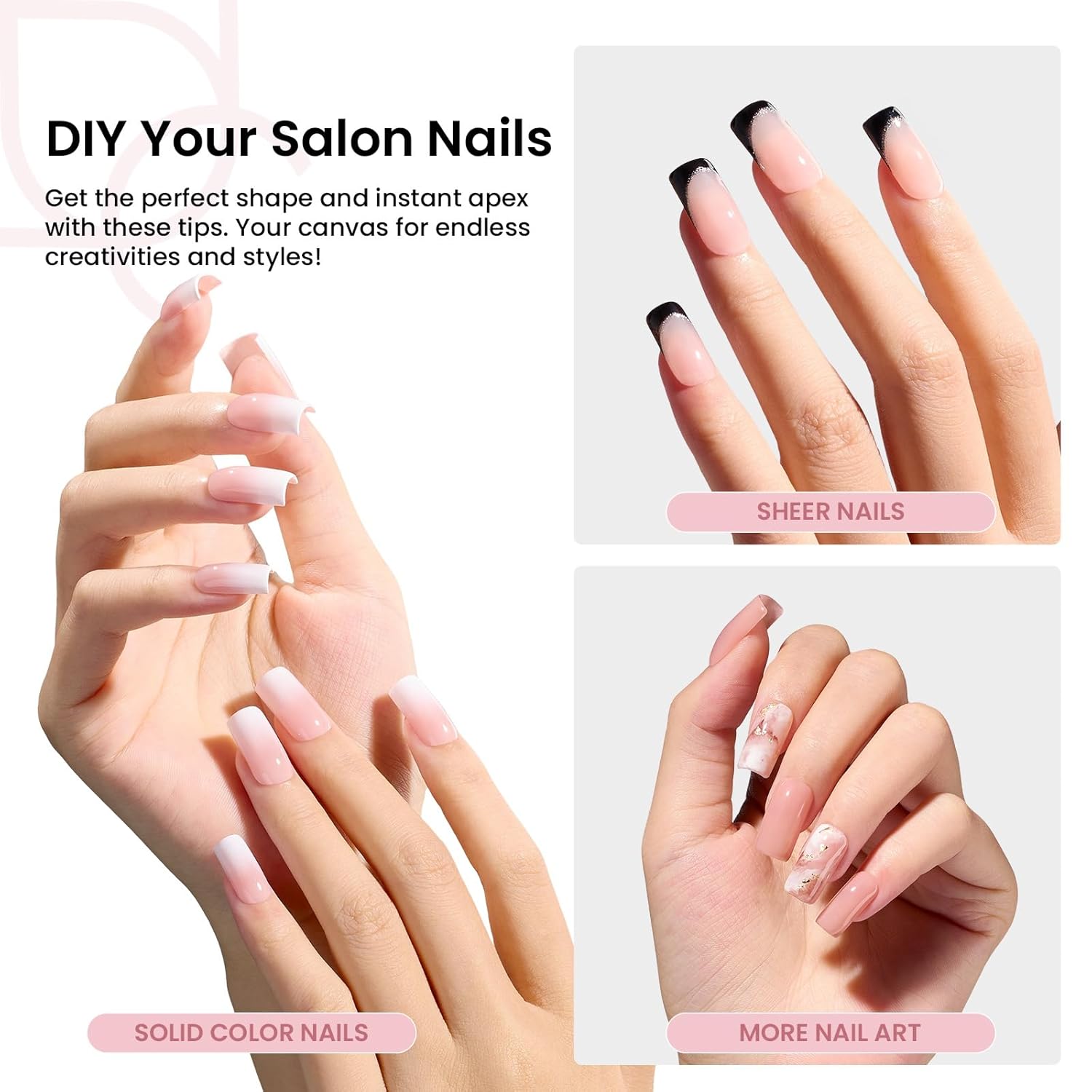 Beetles Short Coffin Tipex Nail Tips|180pcs