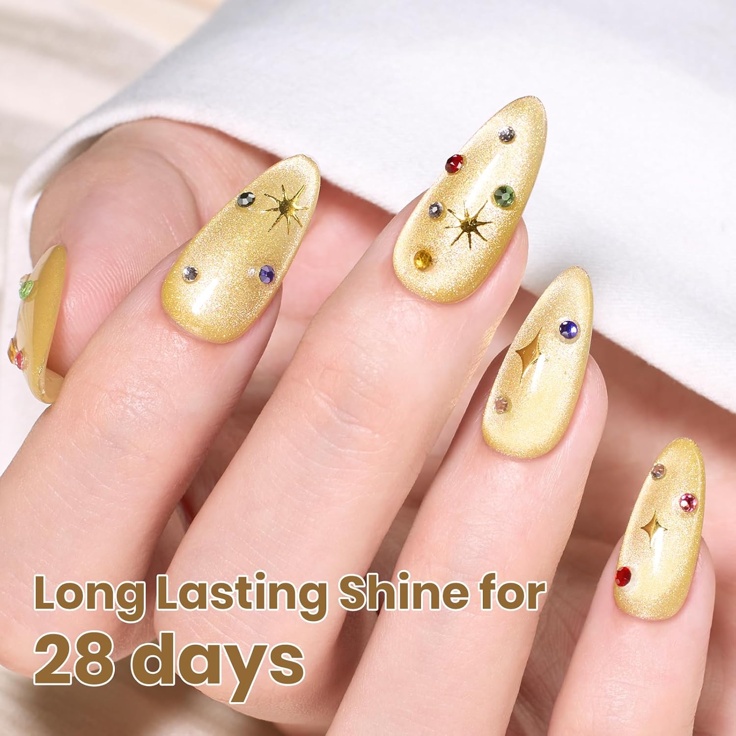 Beetles Lemon Veil Yellow Cat Eye Gel Nail Polish - 15ML Glitte Golden Summer Nails Magnetic Shimmer Effect Soak Off UV Nail Art Design Salon DIY Manicure Gifts for Women