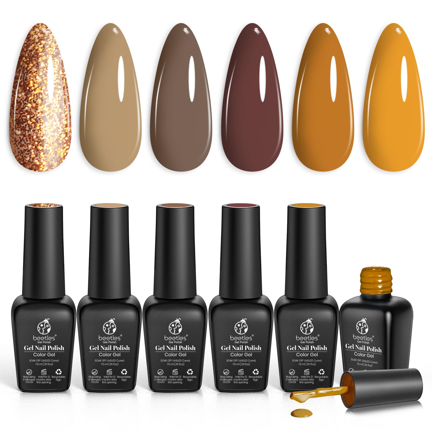 Caramel Swirl |  6 Colors Gel Polish Set