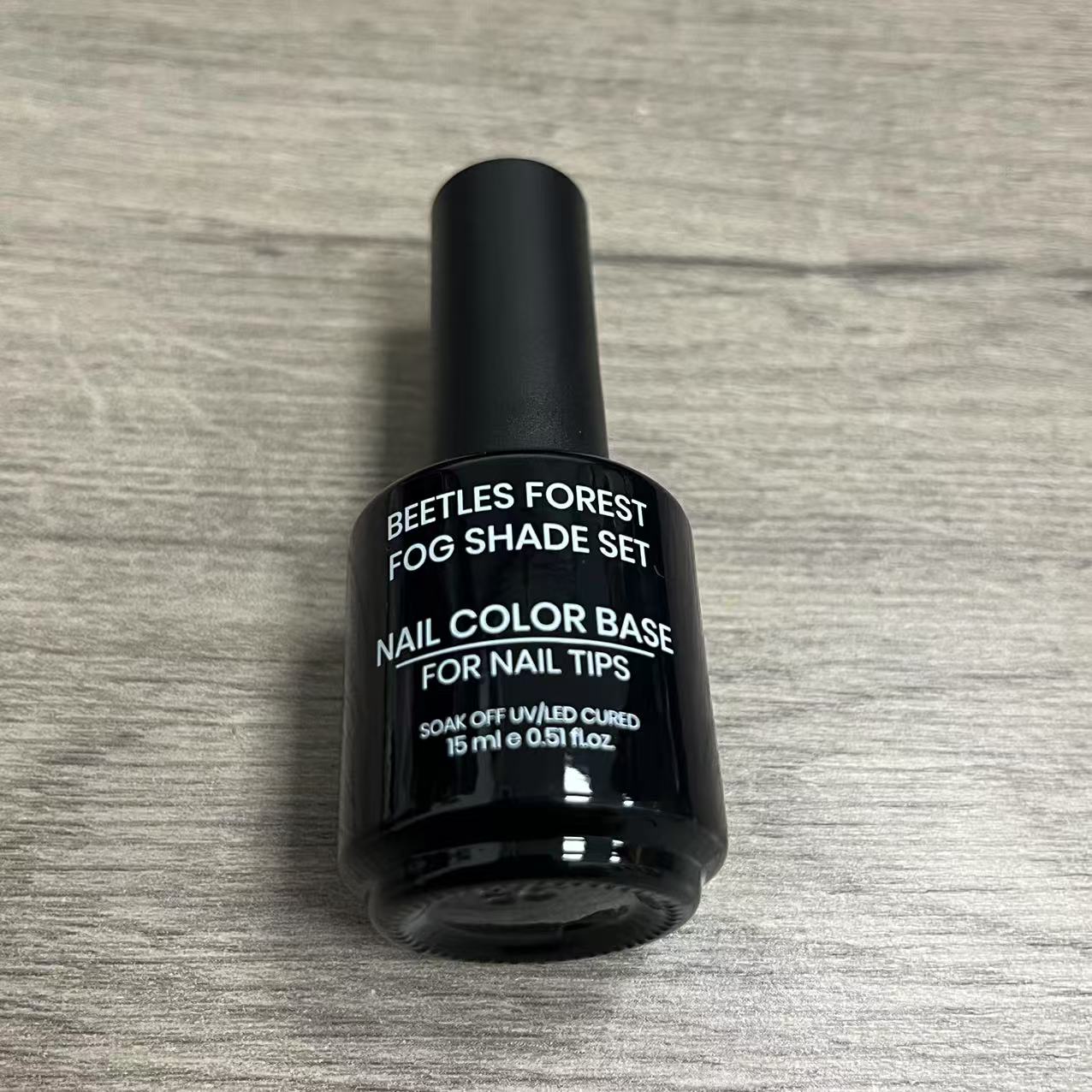 Beetles Forest Fog Shade Set Color Base Gel Nail Polish, 1pcs 15ml Rubber Base Builder Neutral Nude Gel Base Coat Warm Jade Nail Polish, Base Coat Nail Strengthener Soak Off UV LED light Needed
