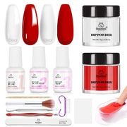 Clear Red-Beetles 2 Color Dip Powder Kit